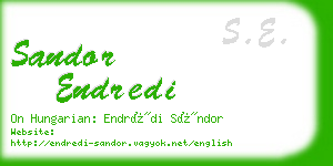 sandor endredi business card